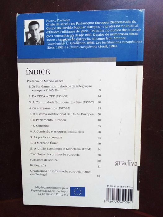 Livro «A Constr. Europeia de 1945 aos Nossos Dias» de Pascal Fontaine