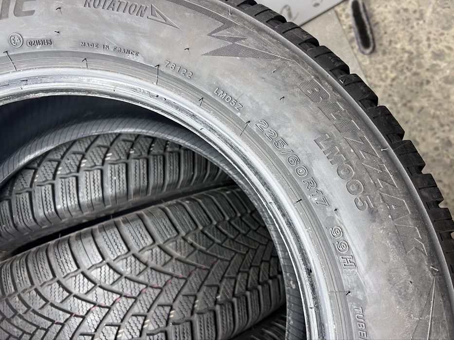 Шини ~7мм зима 225 60 R17 Bridgestone Blizzak LM005 зимові