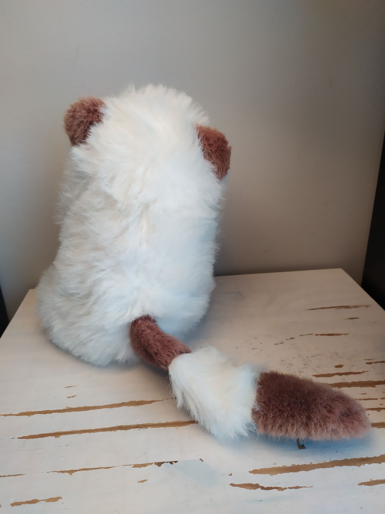 Biały szop pracz albinos Anna Club Plush vintage maskotka pluszak przy