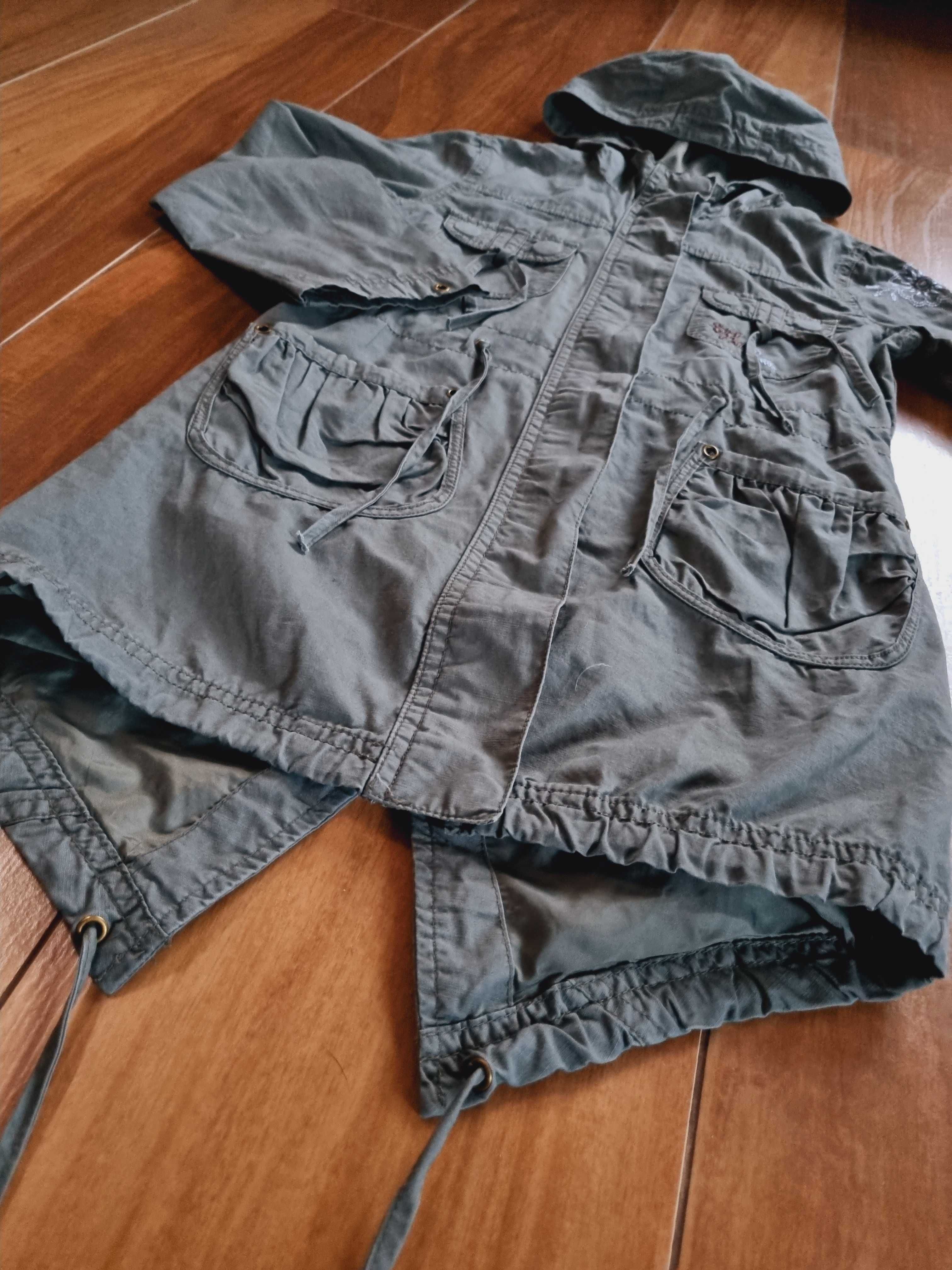Kurtka R128 RESERVED parka wiosenna przejściowa płaszczyk z kapturem