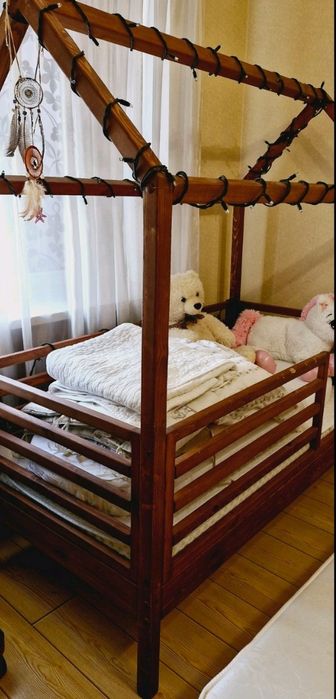 Кроватка дитяча натуральне дерево