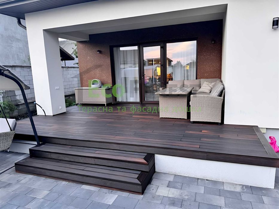 Термодерево. Термоясень - терасна дошка. Гладка/рифлена виробництво!