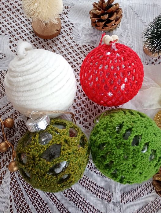 Bombki choinkowe szydełkowe