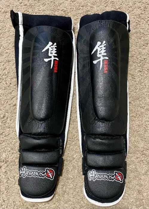 Ochraniacze piszczele Hayabusa Ikusa skóra rozmiar S boks kickboxing