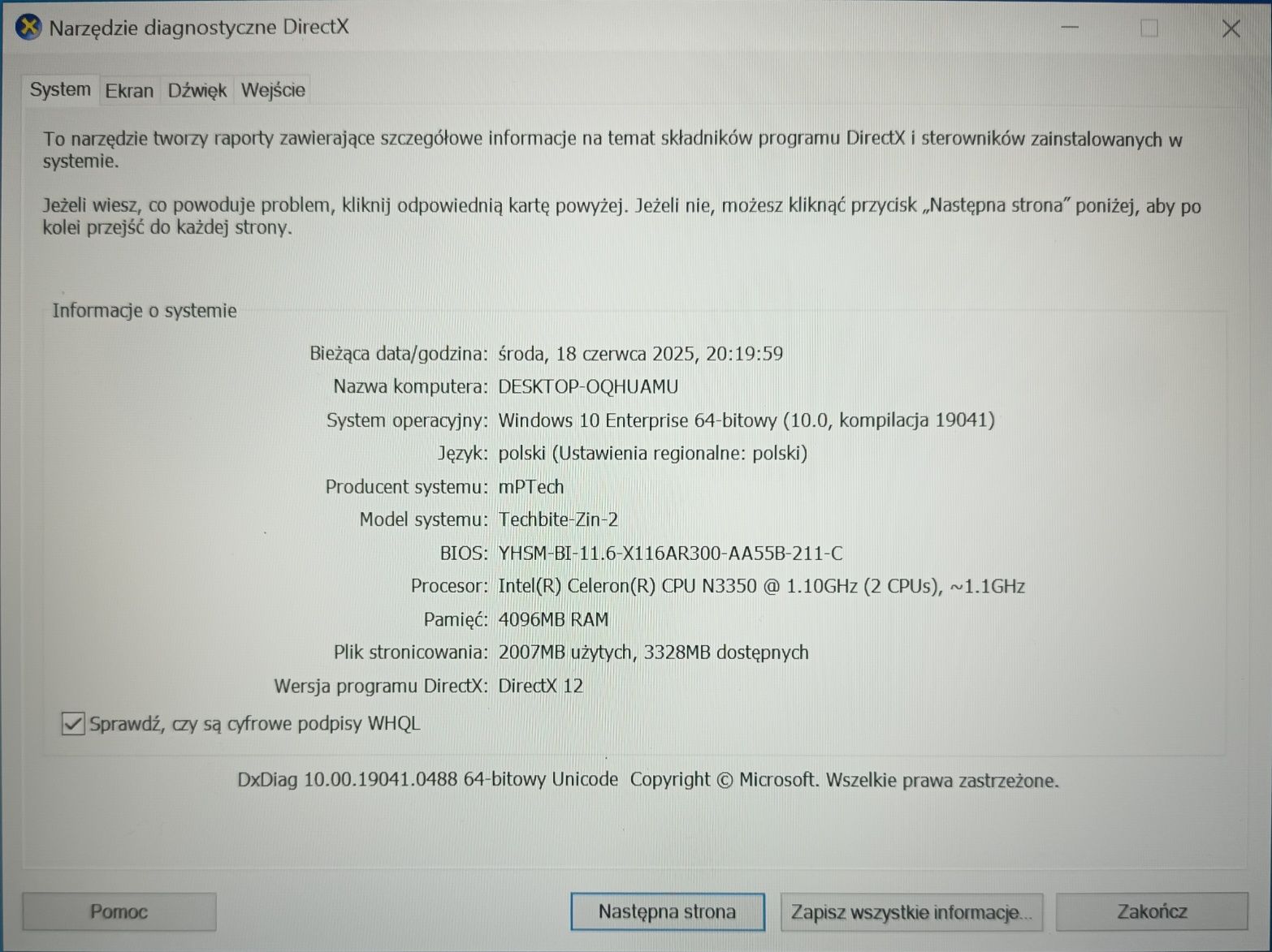 Laptop z podświetlaną klawiaturą Techbite Zin 2