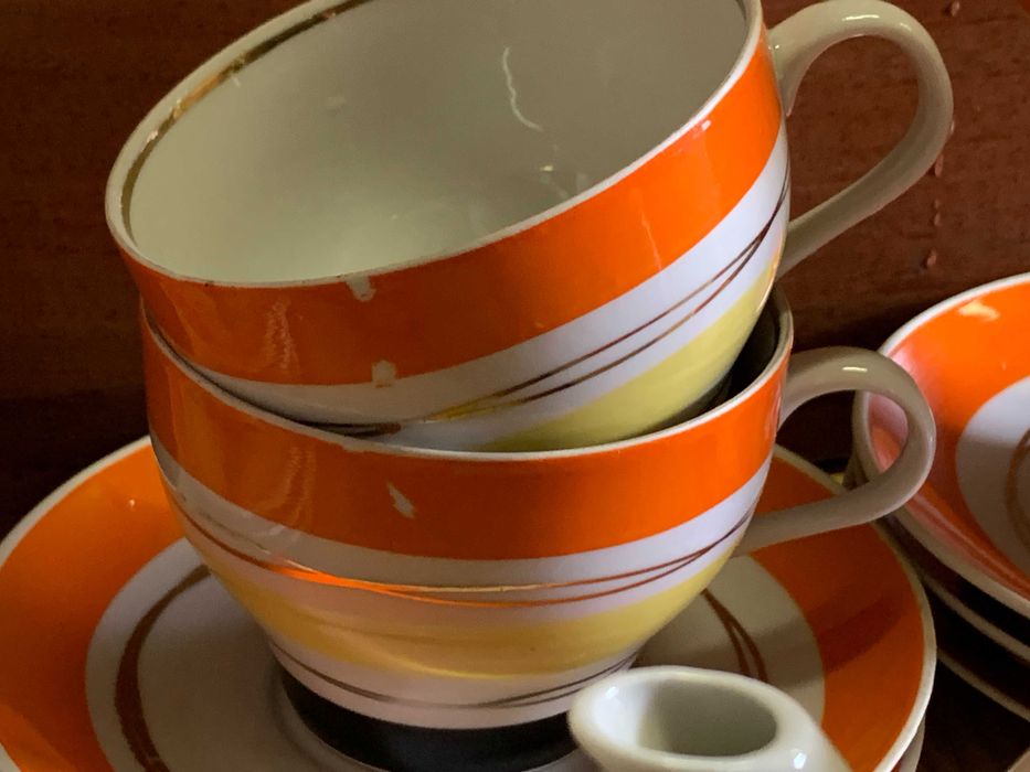 Сервиз Радиоволны Барановка 11 персон посуда чашка сахарница молочник