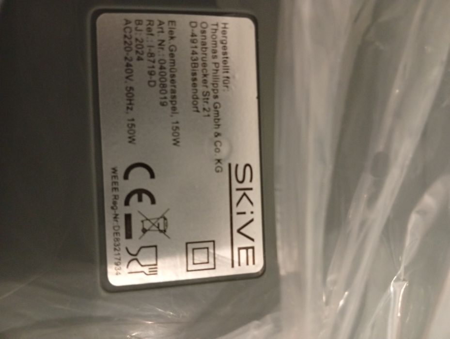 Szatkownica SKiVE Do Warzyw Elektryczna 150W TARKA 5 wkładów