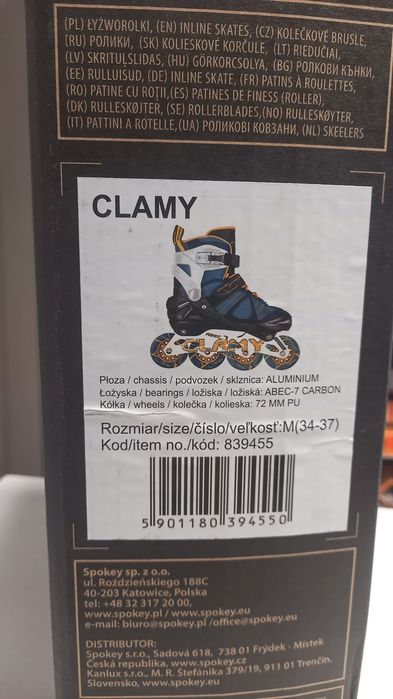 Rolki Spokey Clamy  rozm. 34-37 Nowe