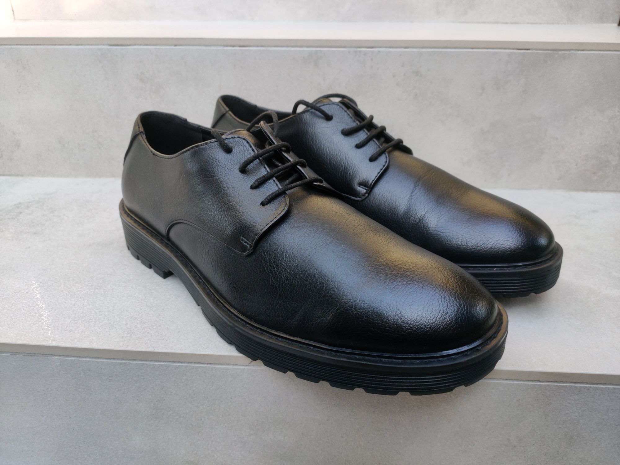 Buty AM Shoes Company męskie półbuty eleganckie czarne r. 44 28,5cm