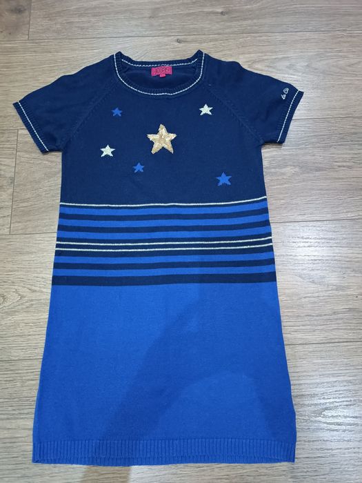 Платье вязаное с коротким рукавом,туника 7-9лет.Франция