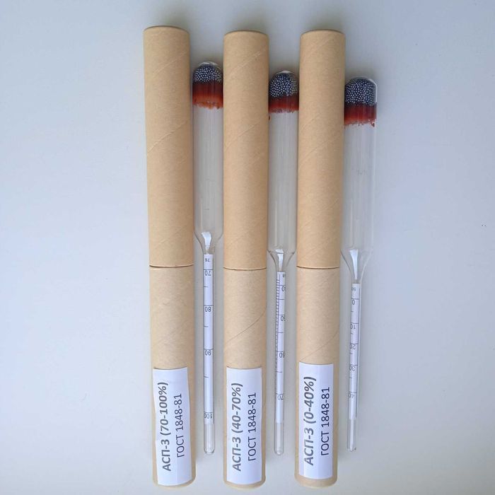 Ареометр для спирта бытовой, АСП 0-100%, набор ариометров, сахоромер.