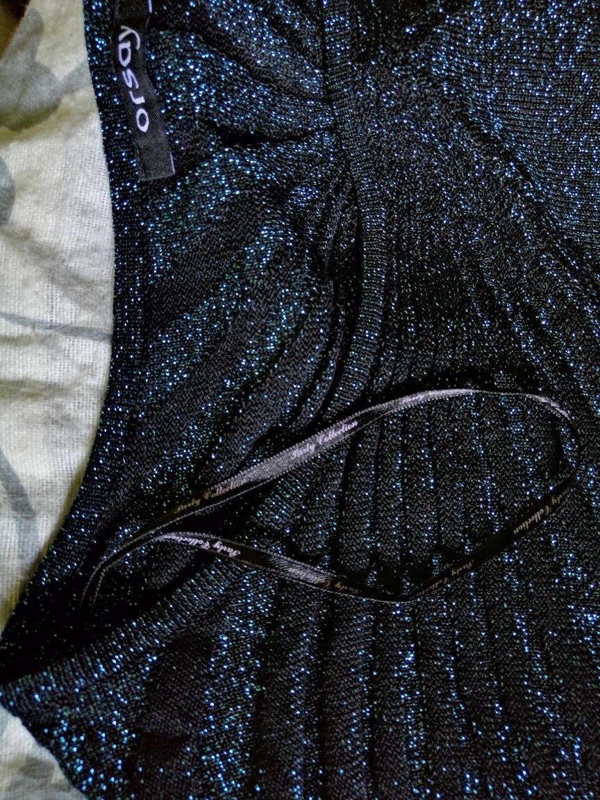 NOWY Sweter sweterek Bluzkowy Ozdobny Ze świecącą nitką. WISKOZA orsay