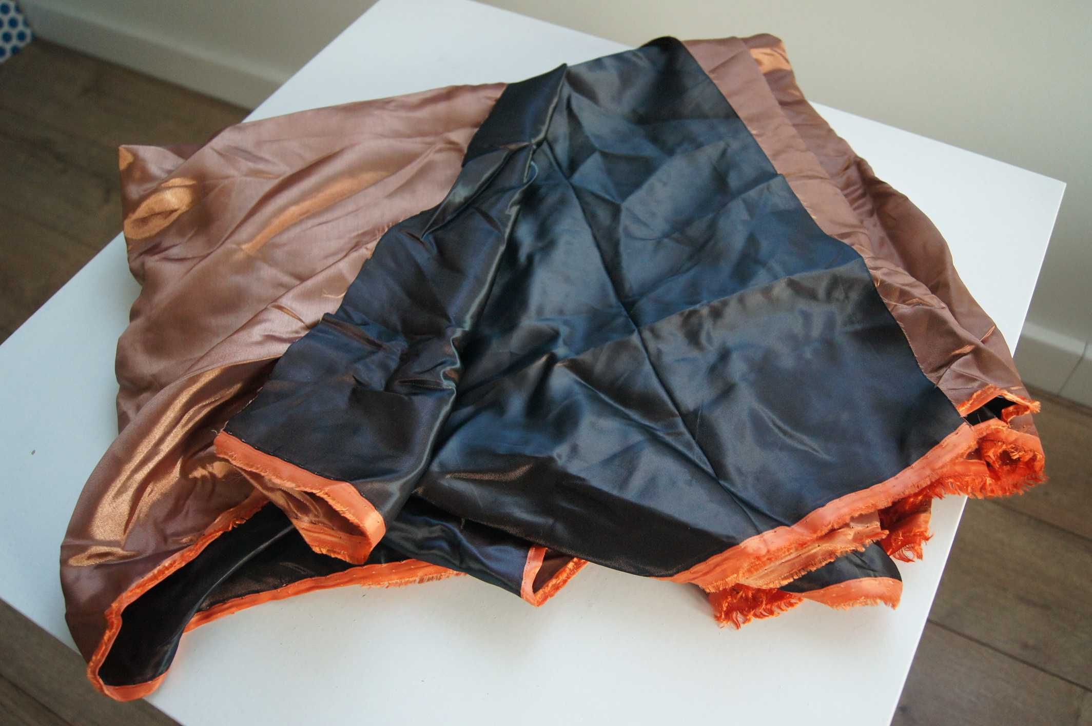 rudy miedziany pomarańczowy materiał do szycia poszewka tkanina