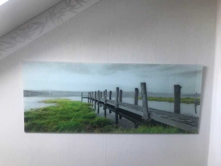 Obraz Szklany z Motywem Jeziora 125x50cm Obraz na Szkle