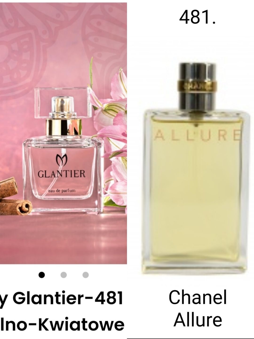 Woda perfumowana Glantier 481 50ml odpowiednik CHANNEL ALLURE