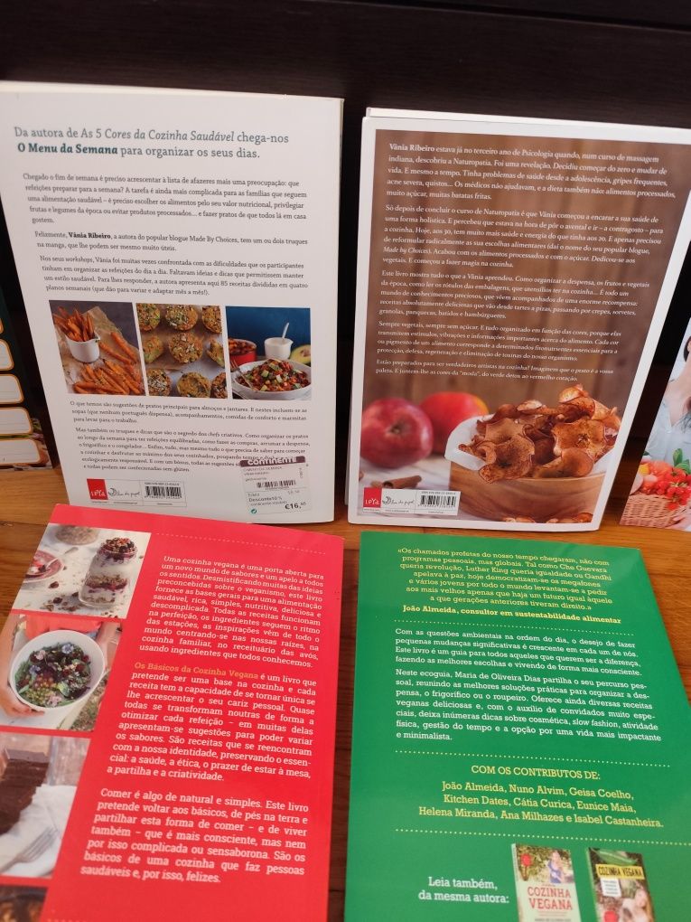 3 livros de cozinha vegetariana: Vânia Ribeiro, Maria de Oliveira Dias