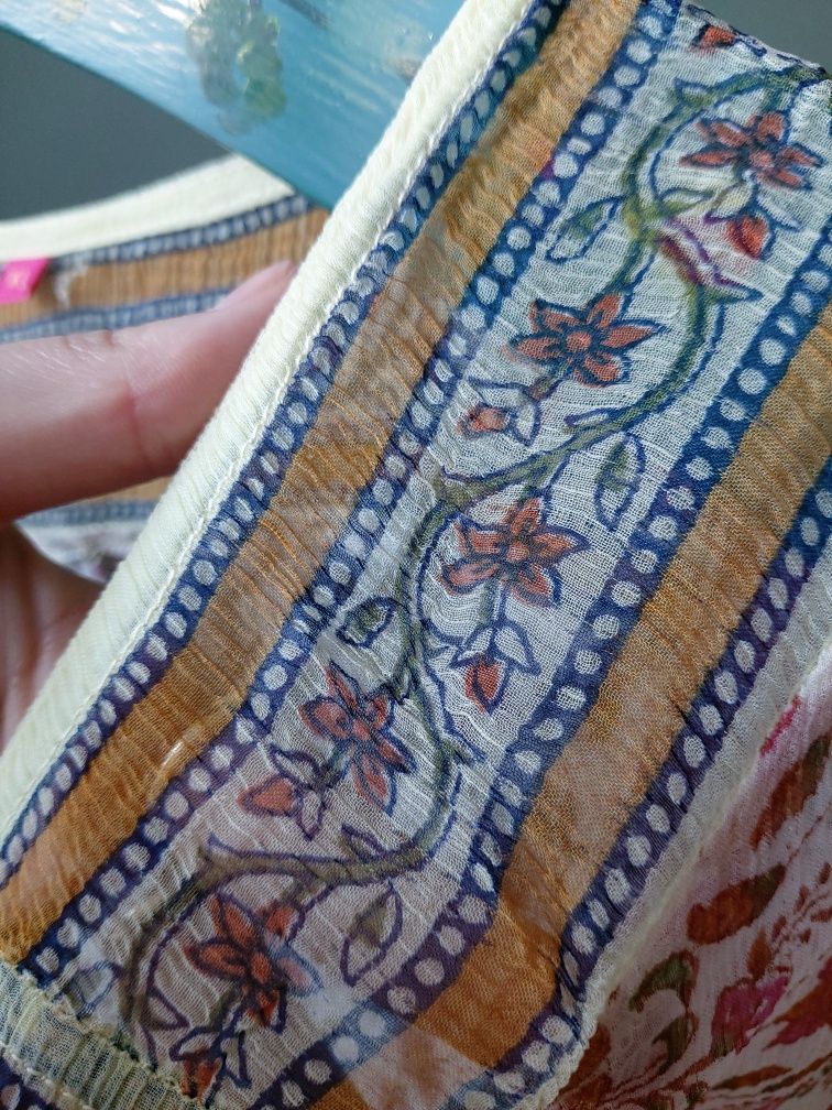 Letnia transparenta Damska sukienka / tunika  etno boho kolorowa wzory
