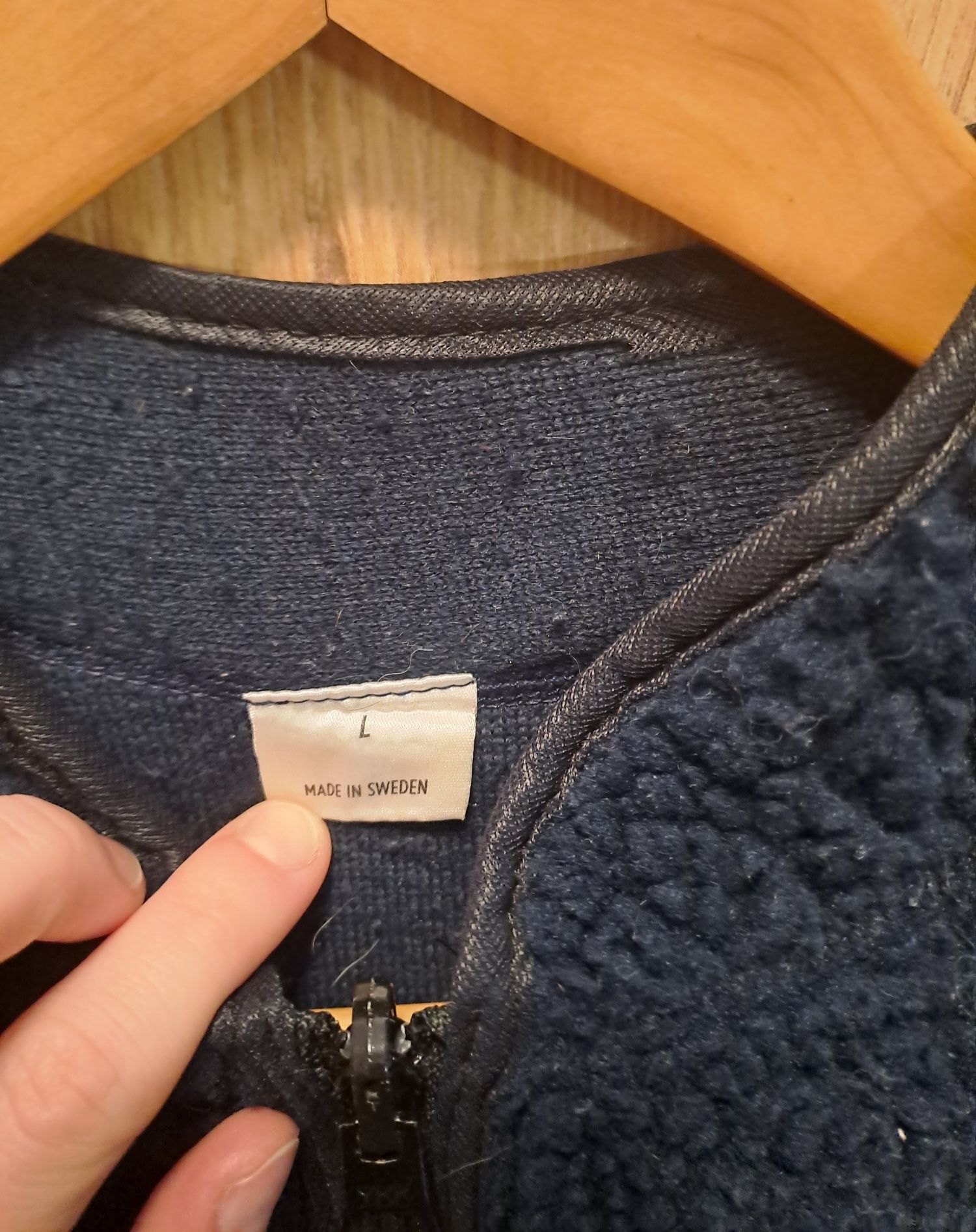 Vintage polar sherpa zip made in Sweden bluza Retro unisex męskie r.L