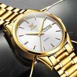Klasyczny zegarek męski Olevs 39mm złoty bransoleta do garnituru box