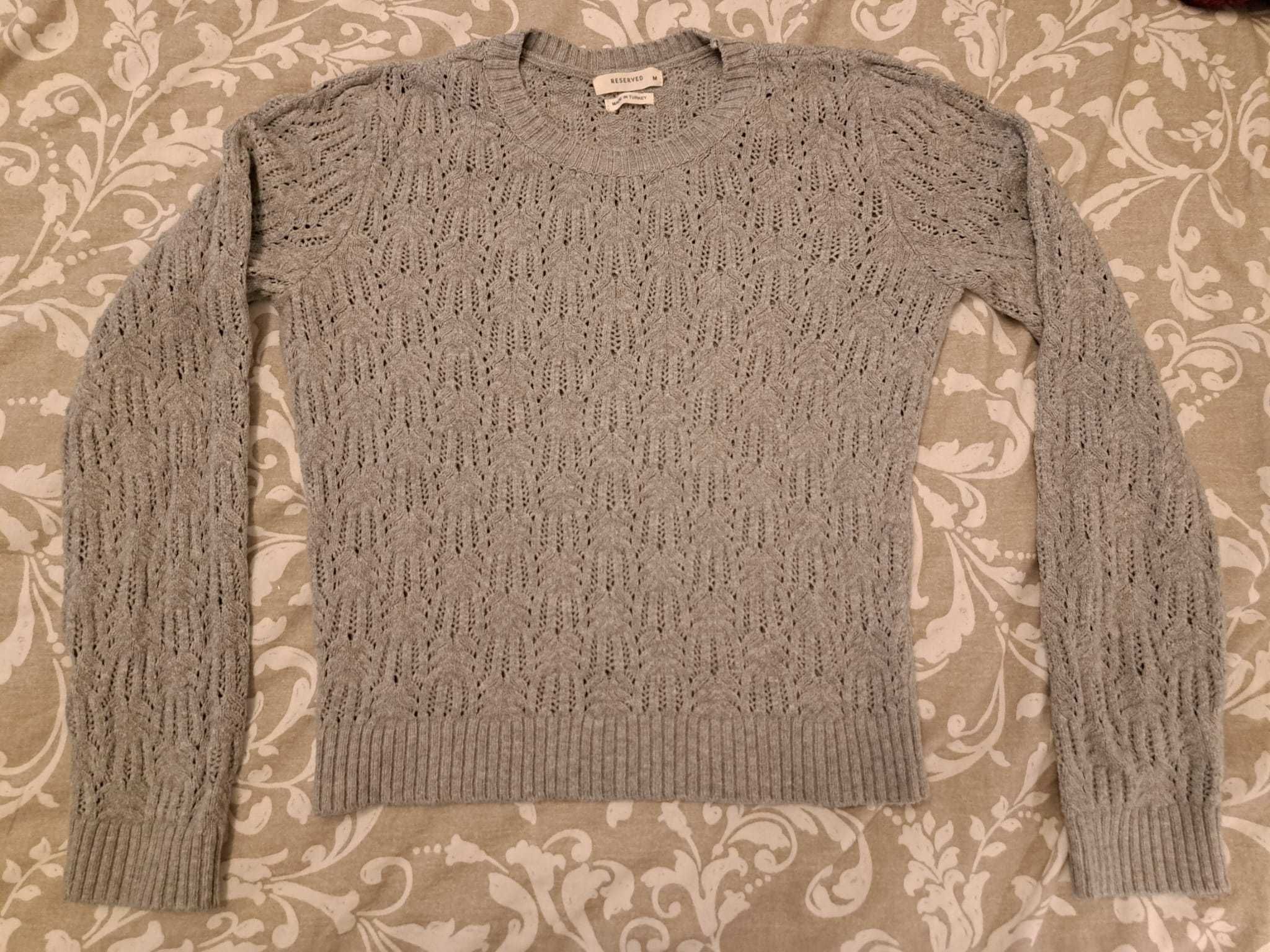 Sweter ażurowy kolor khaki
