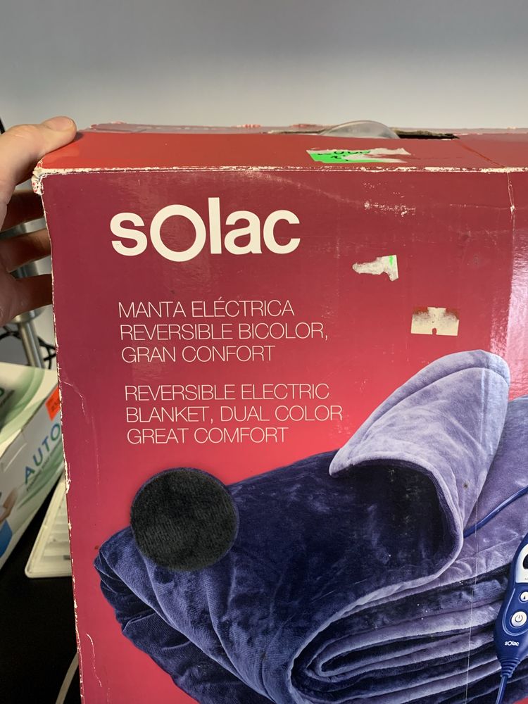 Двоколірна одномісна електрична ковдра-SOLAC-(электрическое одеяло)