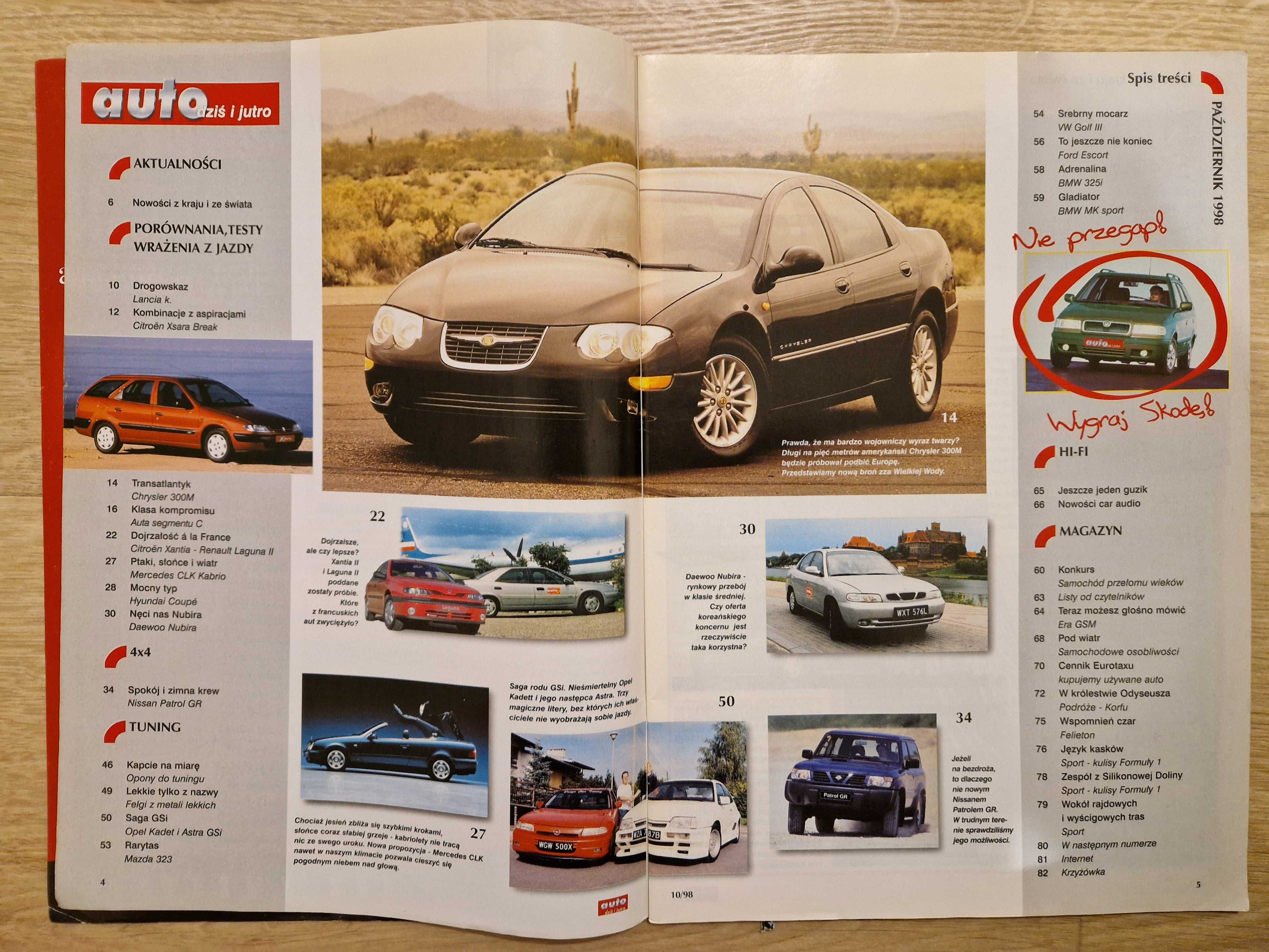 Auto dziś i jutro 10.1998 Nr 10 gazeta motoryzacyjna numer archiwalny
