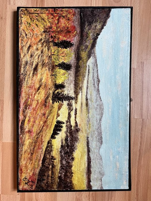 Obraz olejny Bieszczadzki Pogórze Bieszczadzkie jesienią