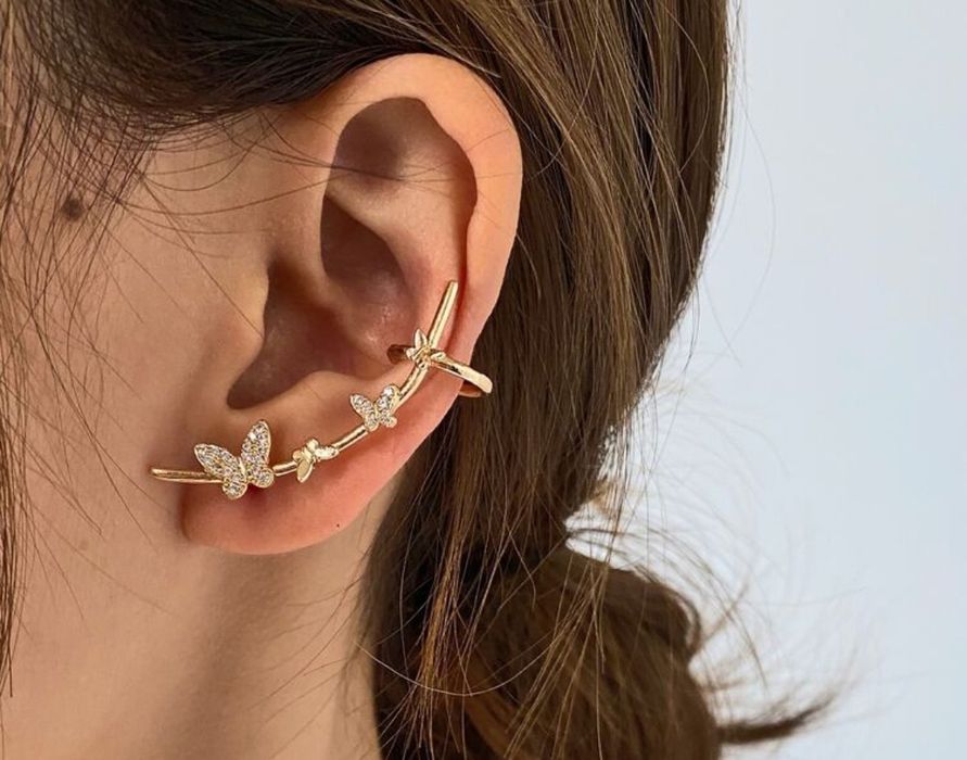 Сережка каффа з метеликами