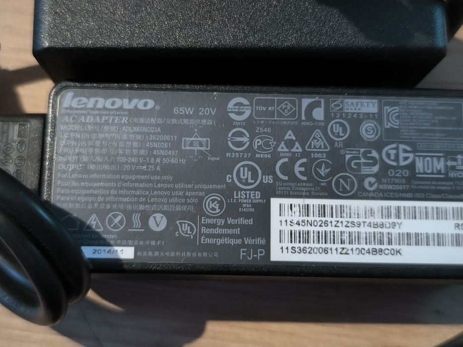 Oryginalne zasilacze Lenovo 45,65,90 W SLIM TIP
