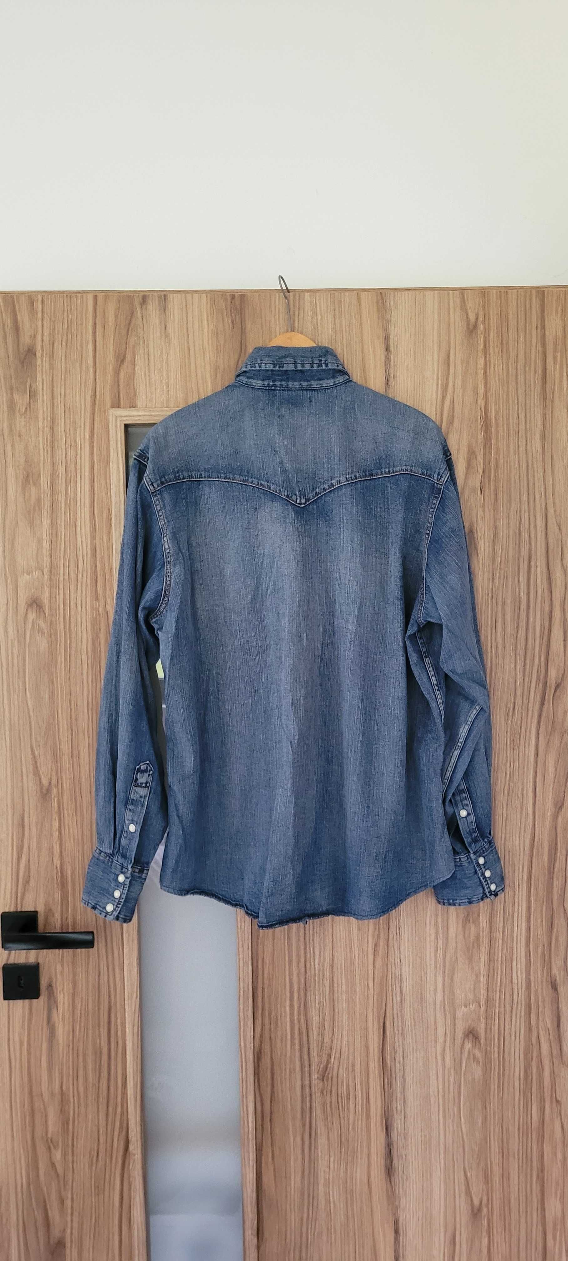 Niebieska jeansowa męska koszula Wrangler, rozL
