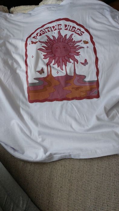 Biały t-shirt XS 34 S 36 koszulka Shein damska oversize