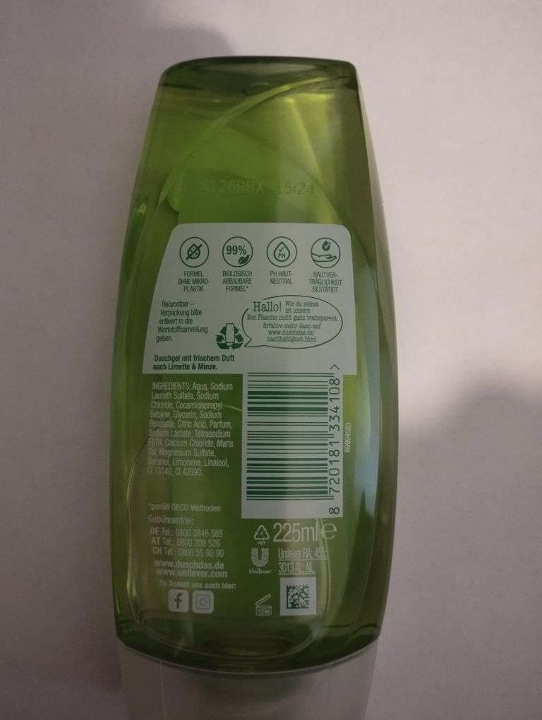 Dusch das żel pod prysznic 225 ml mięta z limonką
