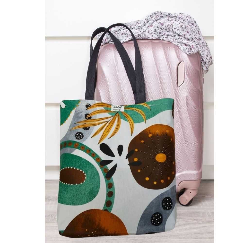 Torba na zakupy – BROWN PICASSO - Abstrakcyjny wzór