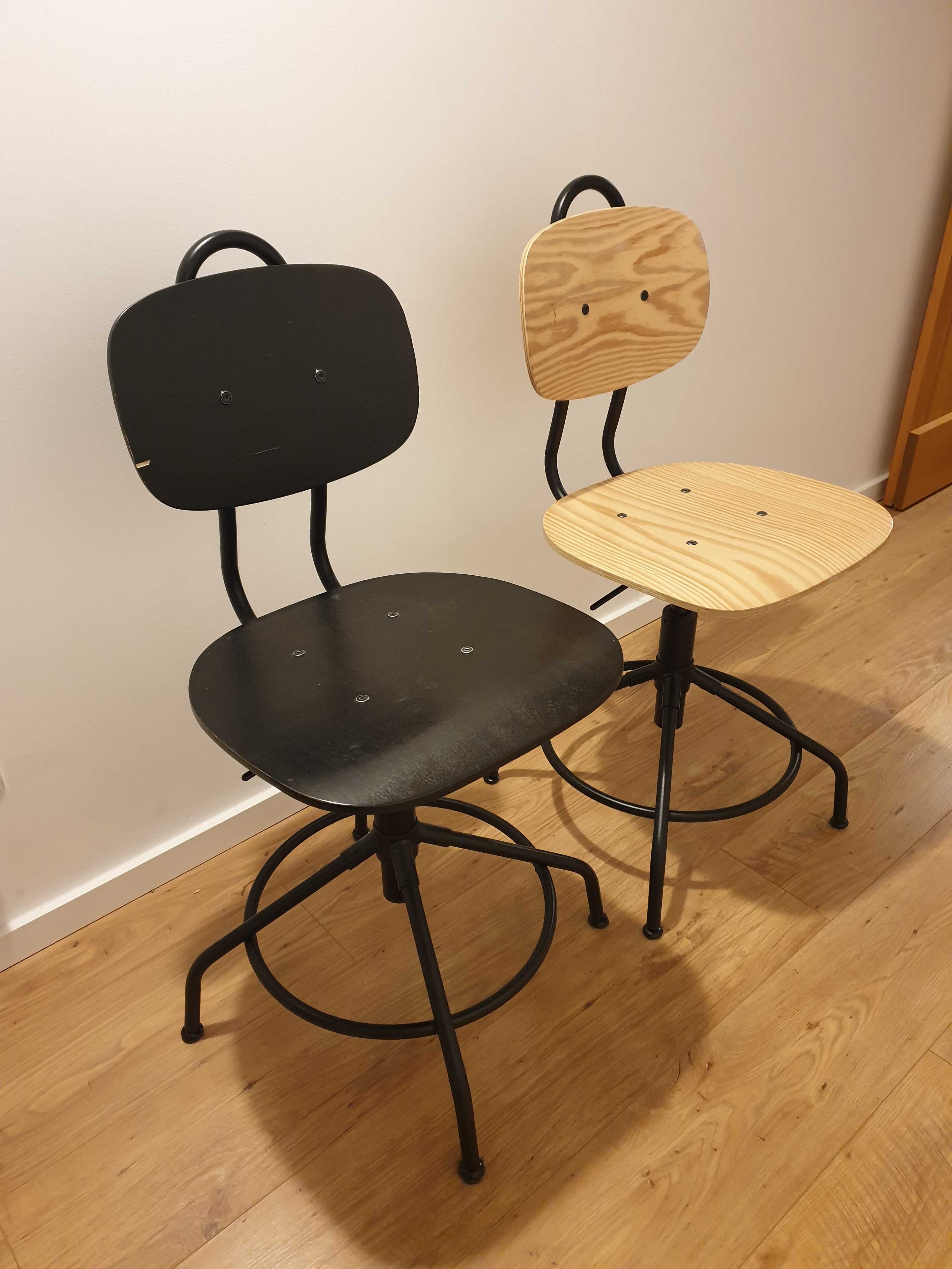 Krzeslo biurowe obrotowe Ikea KULLABERG drewniane fotel biurowy