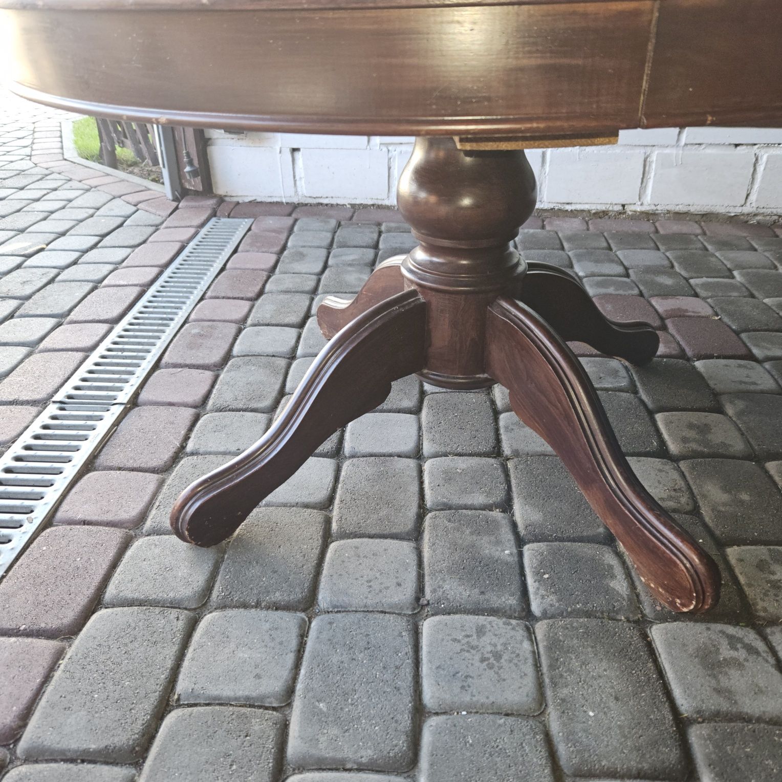 Stół drewno rustikal okrągły rozkladany