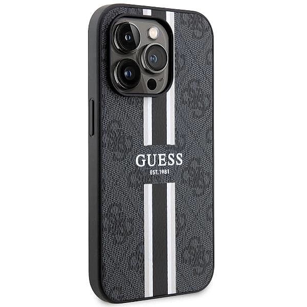 Etui Guess 4G Printed Stripes MagSafe na iPhone 14 Pro - czarne