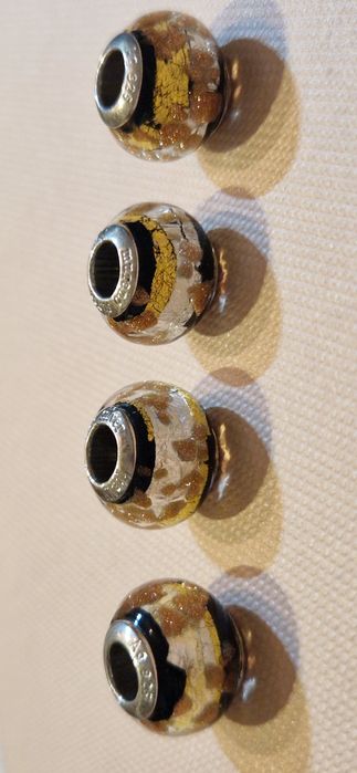 APART 4 Duże beadsy charmsy Srebro Szkło Murano Oryginał