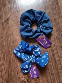 Zestaw gumek do włosów gumki scrunchie z kokardką bandana