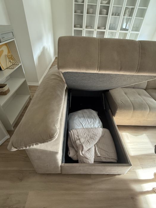 Sofá de 3 lugares com chaiselong / sofa cama