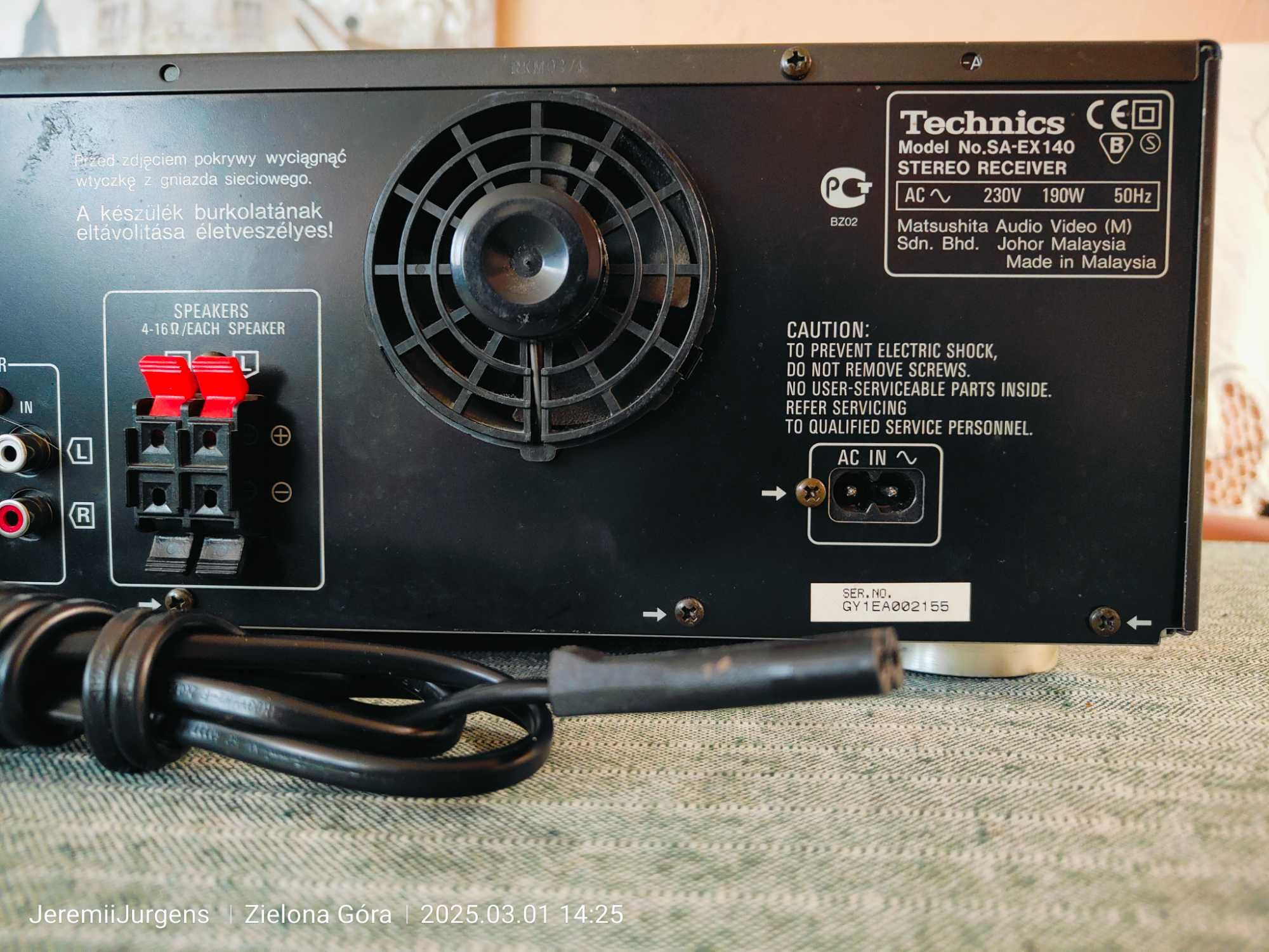 TECHNICS W Pełni Sprawny Amplituner Audio Stereo SA-EX140