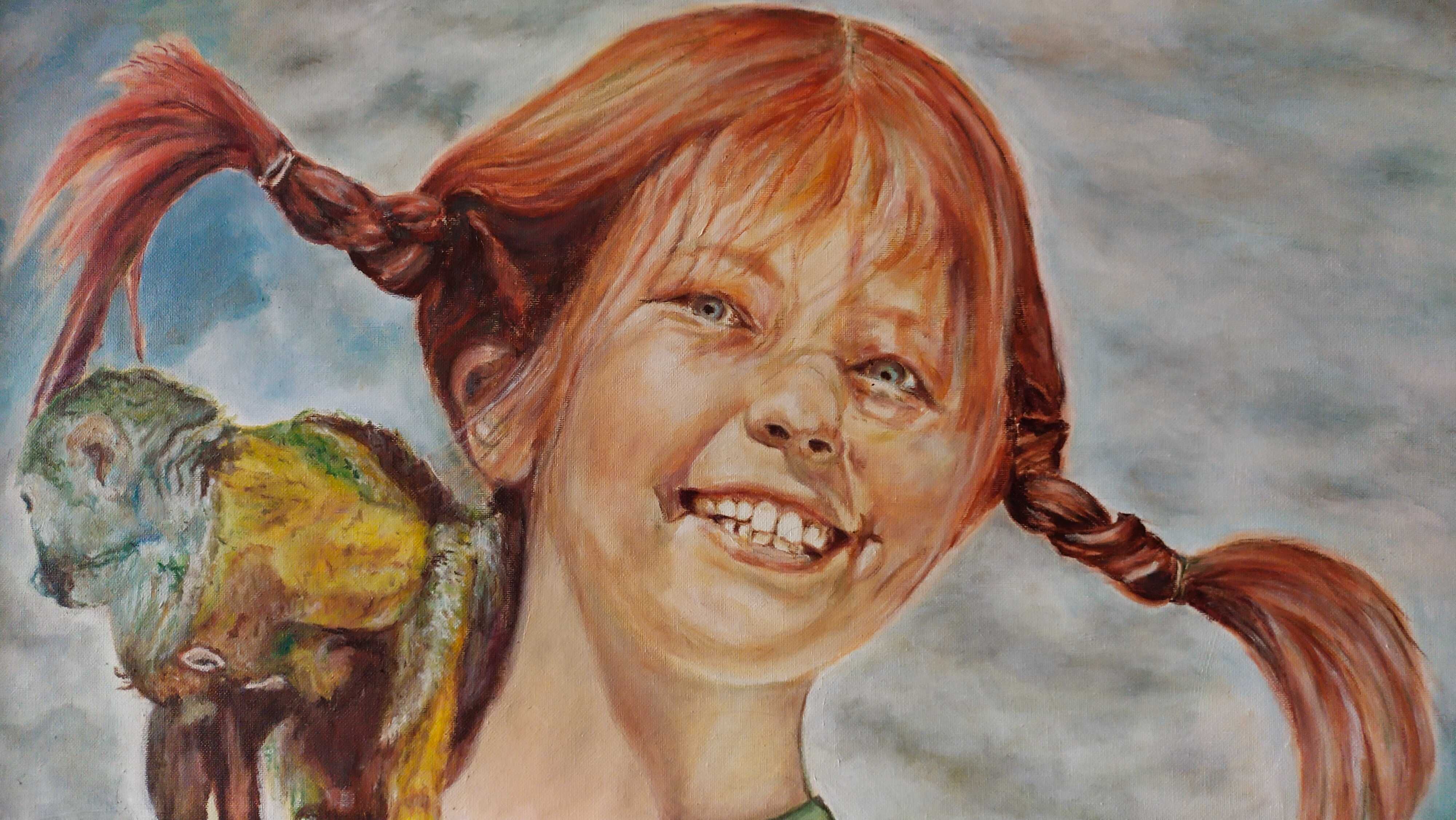 Obraz autorski olejny Pippi 50x70