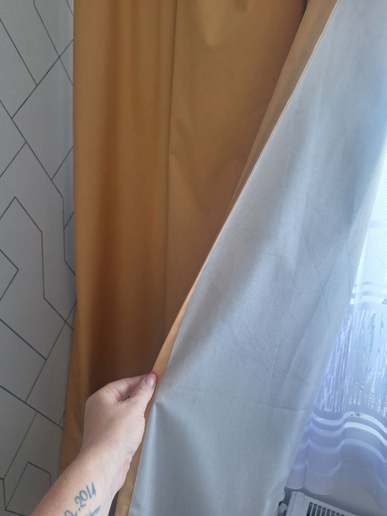 musztardowe/żółte zasłony p/ słoneczne