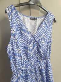 Bawełniana sukienka maxi plażowa Esmara z niebieskim wzorem 36 38