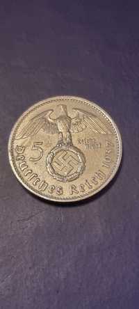 5 Reichsmark 1937 srebro mennica A 3 Rzesza