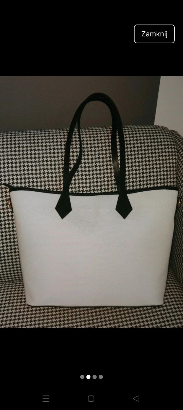 Torebka shopper, letnia beż/krem