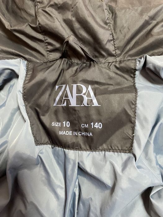 Пуховик ZARA Зара дитячий чорний подовжений