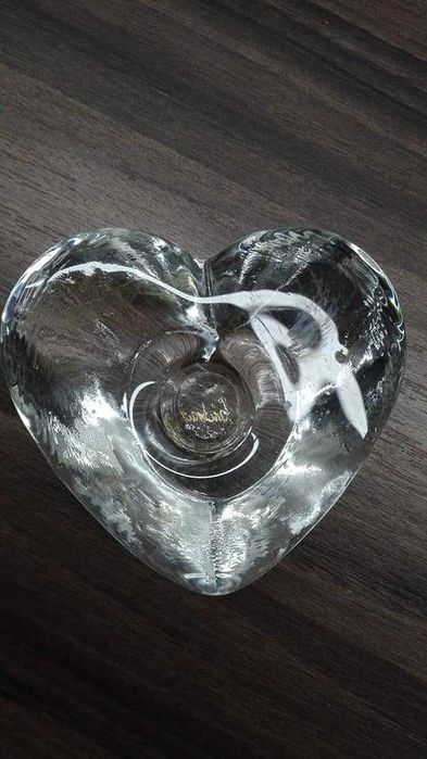 Swiecznik serce grube szkło