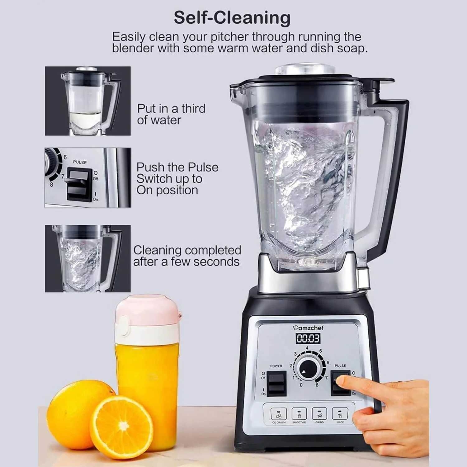 Amzchef Smoothie Blender Pojemnik 2L 8088MJD bez BPA
