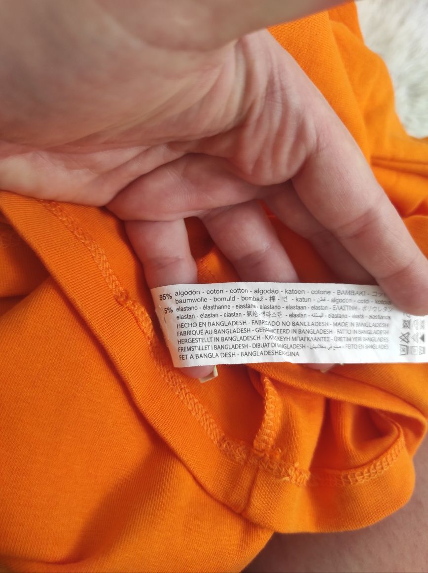 Zara obcisła pomarańczowa sukienka na szelkach rozmiar M