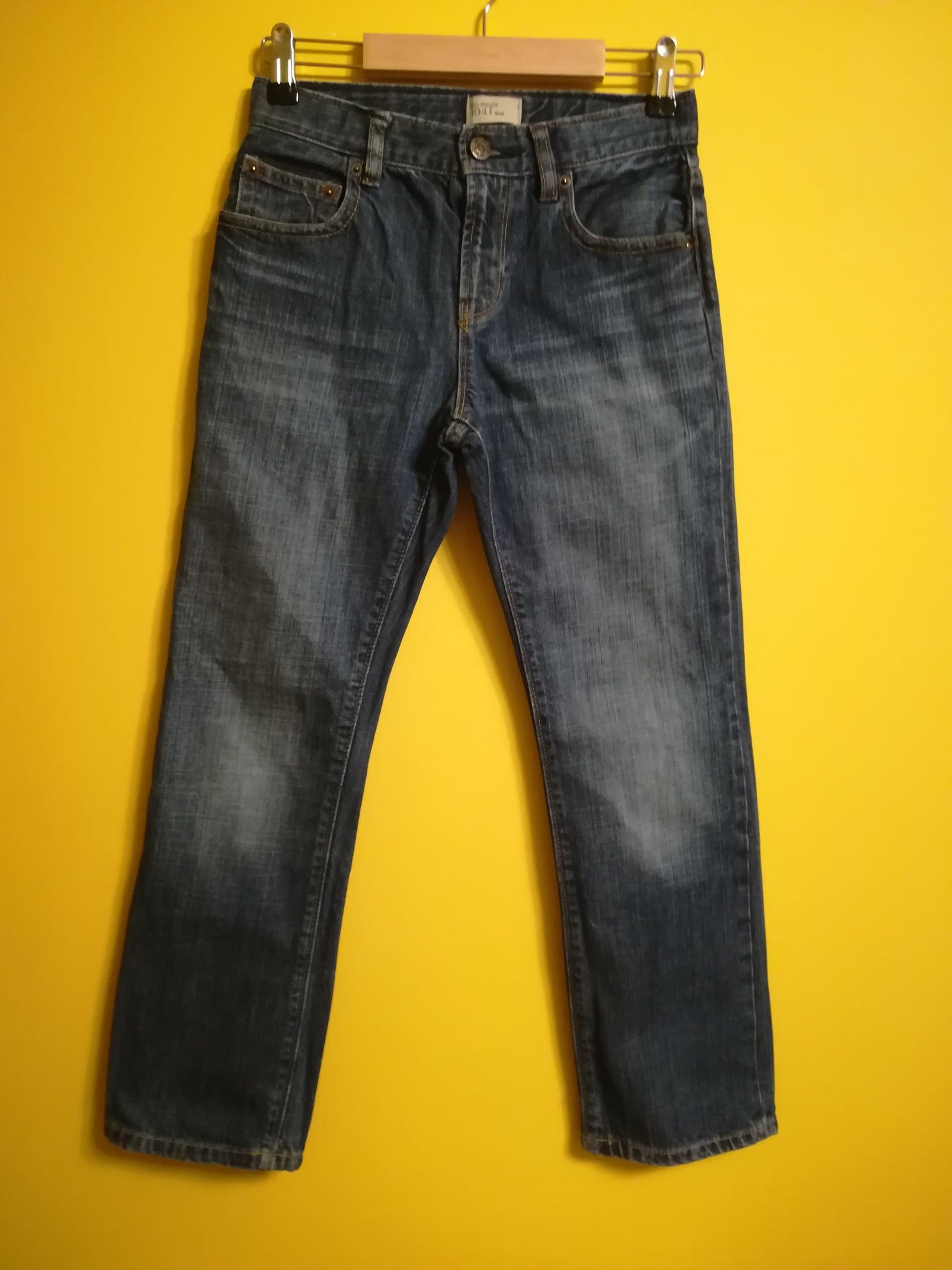 Spodnie chłopięce 141-146, 10-11 lat, slim straight niebieskie jeans